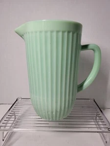 Pitcher - Paneled - Jade Jadeite Jadite Green Glass - 8 1/2 inches - Picture 1 of 10