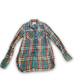 Denim & Supply Ralph Lauren Blue Plaid Flannel Utility Button-up Women's Size XS - Picture 1 of 8