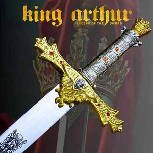 King Arthur Excalibur Sword Handmade Crown Pommel Sharp Steel sword + Sheath - Picture 1 of 5