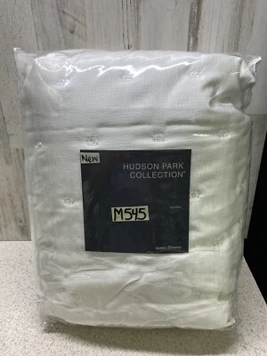 Hudson Park Collection Nouveau Queen Coverlet Ivory Color 92in X 96in New