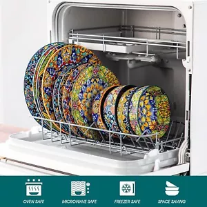 Floral Boho Geschirrset Keramik Pasteten Schalen Bohemian Style, 12er Pack Geschenk - Bild 1 von 6