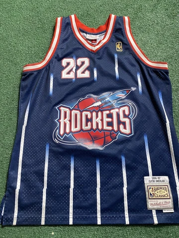 Mitchell and Ness Clyde Drexler Houston Rockets Jersey L blue red Cover