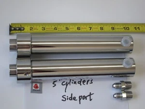 Lowrider Hydraulics chrome 5"cylinder lock-in screw side port, for bomb vehicles - Picture 1 of 6