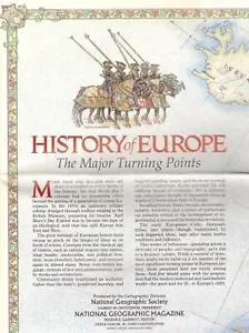 Mappa da parete STORIA EUROPA battaglie cattedrali rotte commerciali medievali Germania Francia - Foto 1 di 6