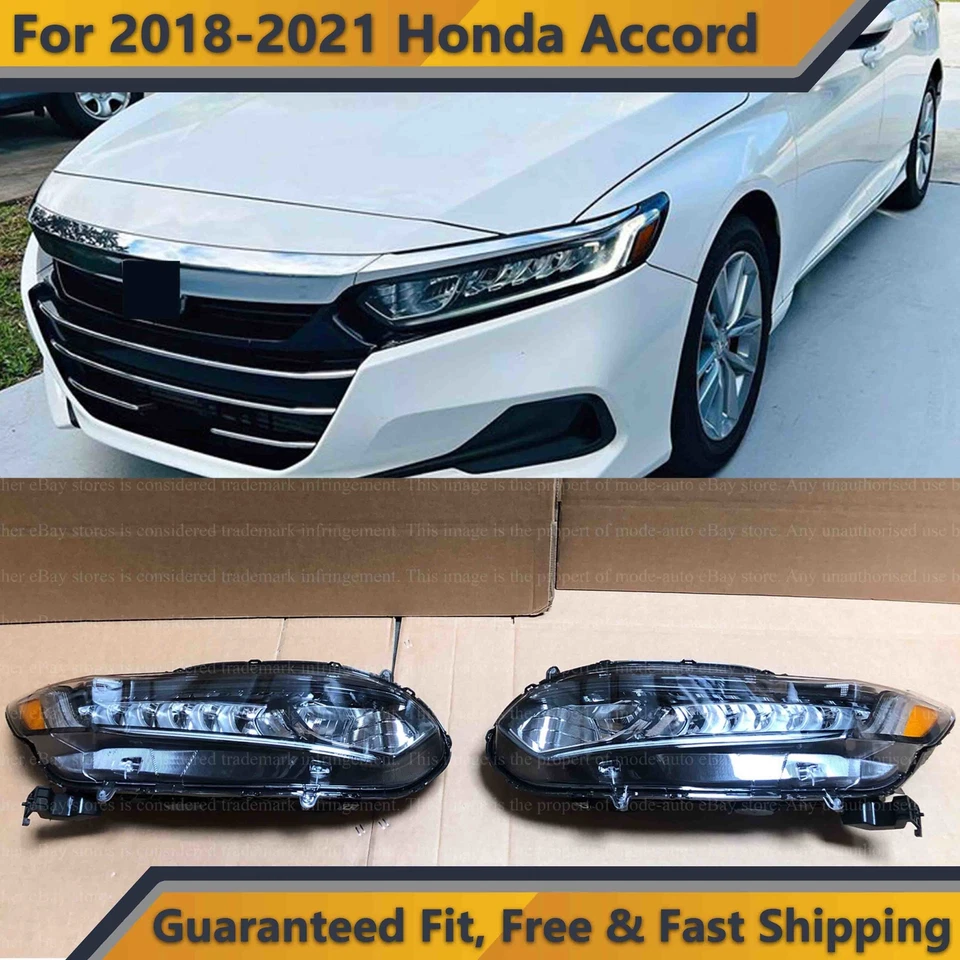 Halogen LED Headlight Assembly for 2018 2019 2020 Honda Accord Pair 2pcs Set  - Image 1 of 4