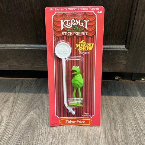 1979 Fisher Price The Muppet Show Stick Puppet Kermit Near Mint Unpunched Card Cover