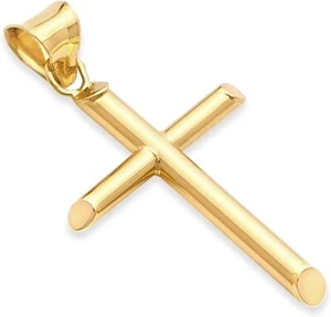 Genuino Real Oro Amarillo 14K Cruz Jesús Crucifijo Religioso Dije Colgante - Imagen 1 de 8
