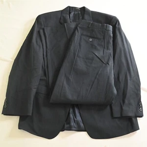 Brandini 42S 32x30 Navy Blue Striped 100% Wool Mens Jacket Pants Suit - Picture 1 of 12