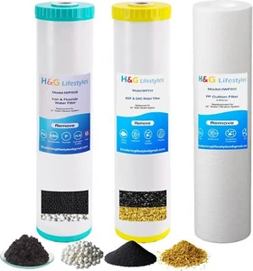 Juego de repuesto de filtro de agua para toda la casa de 3 etapas de 4,5" x 20" con hierro y manga... - Imagen 1 de 8