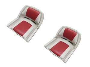 Folding Boat Seat in Red and Grey X2 (Marine Yacht Fishing Speedboat Rib) - Picture 1 of 1