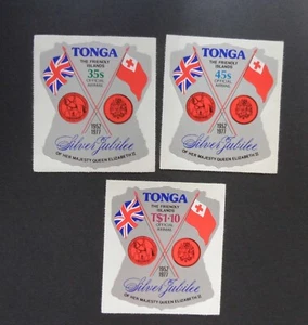 Tonga 1977 Silver Jubilee Air SGO151/3 self adhesives MNH UM unmounted mint - Bild 1 von 1