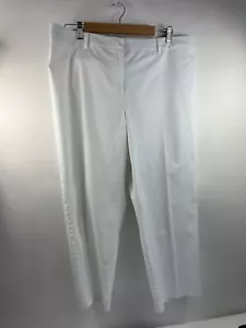 Kate Hill white straight pant Womens Size 16 lightweight capri - Picture 1 of 9