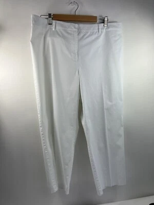 Kate Hill white straight pant Womens Size 16 lightweight capri - Image 1 of 4