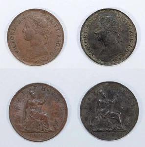 ‘THE HOARD’ 2 QUEEN VICTORIA 1893 GREAT BRITAIN FARTHINGS high grade coins - Bild 1 von 16