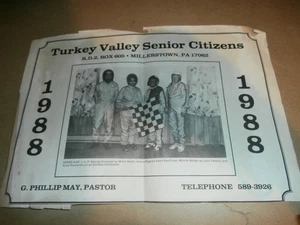 Cartel de coche sprint Lynn Paxton 1988 Turkey Valley Senior Citizens Millerstown PA - Imagen 1 de 8
