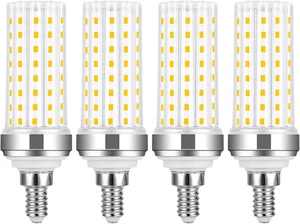 E12 20W Warm White 3000K LED Bulbs - 150W Equivalent, Non-Dimmable, 4 Pack for C - Picture 1 of 12
