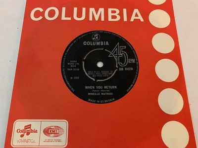 MIREILLE MATHIEU When You Return / Tonight's The Night 1968 Columbia DB8429 VG+ Foto 1 de 2