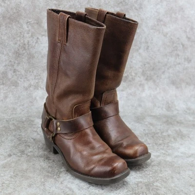 Cabelas Engineer Boots Brown Leather Harness Ring Pull On 84-1181 Womens Sz 7 M - Image 1 of 4