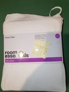 Room Essentials Microfiber XL Twin Sheet Set. 1 Flat, 1 Fitted, 1 Pillowcase. - Picture 1 of 1