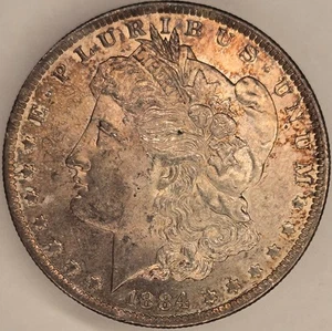 Dólar de plata Morgan 1884-O, casi sin circular AU+, como nuevo de Nueva Orleans - Imagen 1 de 4