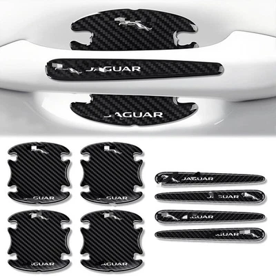 8PCS For Jaguar Carbon Fiber Car Door Handle Bowl Film Protector Accessories - Image 1 of 4