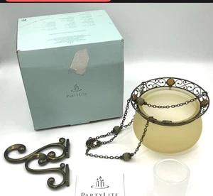 PartyLite Paris lampada candela a sospensione retrò P7674 portacandele votivo tealight ambra - Foto 1 di 10