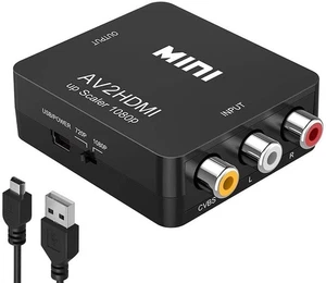 RCA to HDMI Converter, 1080P RCA Composite CVBS AV to HDMI Video Audio Conver... - Picture 1 of 6