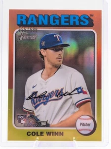 Cole Winn 2024 Topps Heritage High Number RC #652 cromo/699 - Imagen 1 de 2