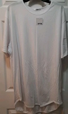 Camiseta básica de manga corta EPTM blanca para hombre corte caído 100 % algodón 3XL NUEVA CON ETIQUETAS Foto 1 de 4