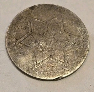 1859 Philadelphia Mint Silver Three Cent Coin - Picture 1 of 6