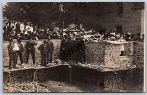 K36/ Hustiford Wisconsin RPPC Postcard c1910 Parochial School Construct 155 - Picture 1 of 4