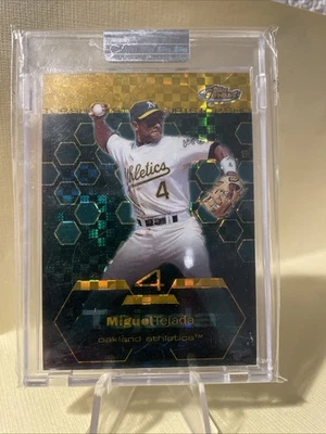2003 Topps Finest #90 Miguel Tejada Gold Xfractor Uncirculated /199 Sealed Foto 1 de 3