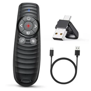 Presentation Clicker Wireless Presenter Remote Clicker USB C+USB A Rechargeable - Picture 1 of 7