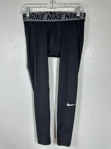 Nike Dri-Fit Compression Pants Mens Medium Black Running Training Tights Spandex - Picture 1 of 9