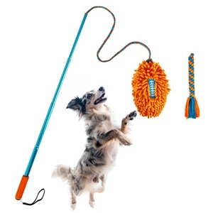 Interactive Flirt Pole Toy for Dogs Training & Exercise – Durable Teaser Wand... - Bild 1 von 9