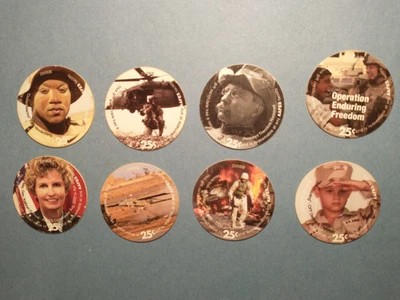 Lot of 8 MPC Pogs, Military Payment Certificate AAFES cents middle east 380 L - Image 1 of 2