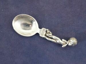 Vintage Sterling Silver Baby Spoon Child Figural Handle- Free Shipping USA