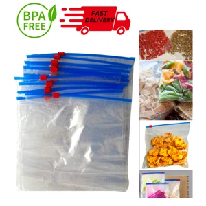 Slide Zip Lock re Seal Freezer Bags Fruit Veg Meat Fresh Food Storage Resealable