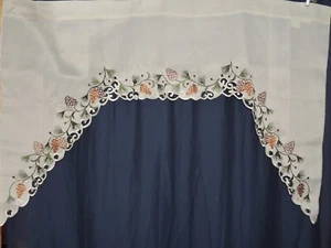 Bestickte/Schnittarbeit Tannenzapfen 3 Stück Küche Fenster Volant & Vorhang Set - Bild 1 von 5