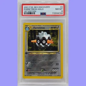 Pokemon 1st Edition Forretress Holo 2/75 Neo Discovery PSA 8 NM/Mint - Picture 1 of 4