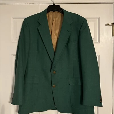 Blazer Hart Schaffner & Marx Para Hombres Verde Sólido Golf Jack Nicklaus Oso Dorado 44L Foto 1 de 4