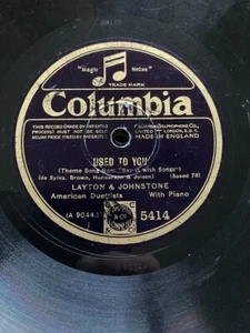 1929 LAYTON & JOHNSTONE 10" 78 - USED TO YOU / LITTLE PAL - COLUMBIA 5414 - Imagen 1 de 1