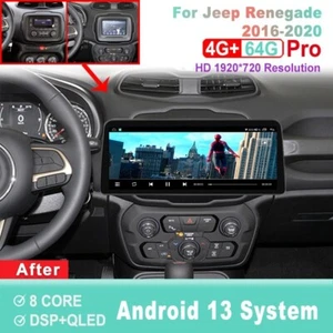Jeep 12.3 inch Screen Android Car Radio For Jeep Renegade 2016-2020 Head Unit - Picture 1 of 7