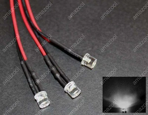 1000pcs 5mm white flat Pre Wired led white Light Lamp 12V 20cm - Picture 1 of 3