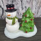 Christmas Snowman & Christmas Tree Salt and Pepper Shakers Sur La Table Set of 3