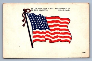 Postcard Vtg Patriotic Our First Allegiance US Flag Stars And Stripes Capitol - Picture 1 of 2