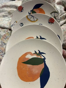 Threshold Melamine Multi Fruit 8" Salad Plates New Set Of 4 - Picture 1 of 4