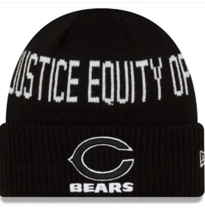 Chicago Bears New Era Equipo Negro Justicia Social Sombrero Tejido con Puños - Imagen 1 de 2