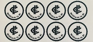 24x Personalised Carlton Blues AFL Football Birthday Party Lolly Bag Stickers - Picture 1 of 2