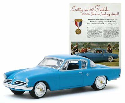 Studbaker Commander 1953 azul - coches publicitarios vintage - 1/64 Greenlight Foto 1 de 2